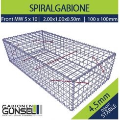 Gabione 200 x 100 x 50 Typ A  Mw 10 x 10 F5 