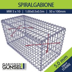 Gabione 100 x 50 x 50 Typ A Mw 10 x 10 