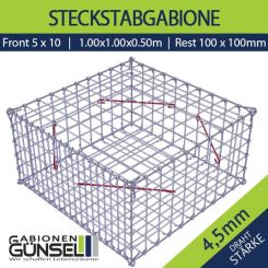 Gabione 100 x 100 x 50 Typ B FR5 10 x 10 